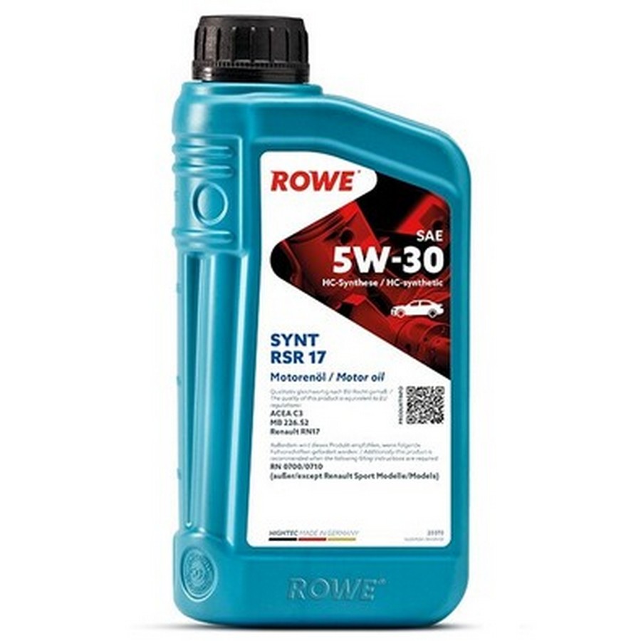 20370001099 ROWE Моторное масло ROWE HIGHTEC SYNT RSR 17 5W-30 (1л.) 20370-0010-99